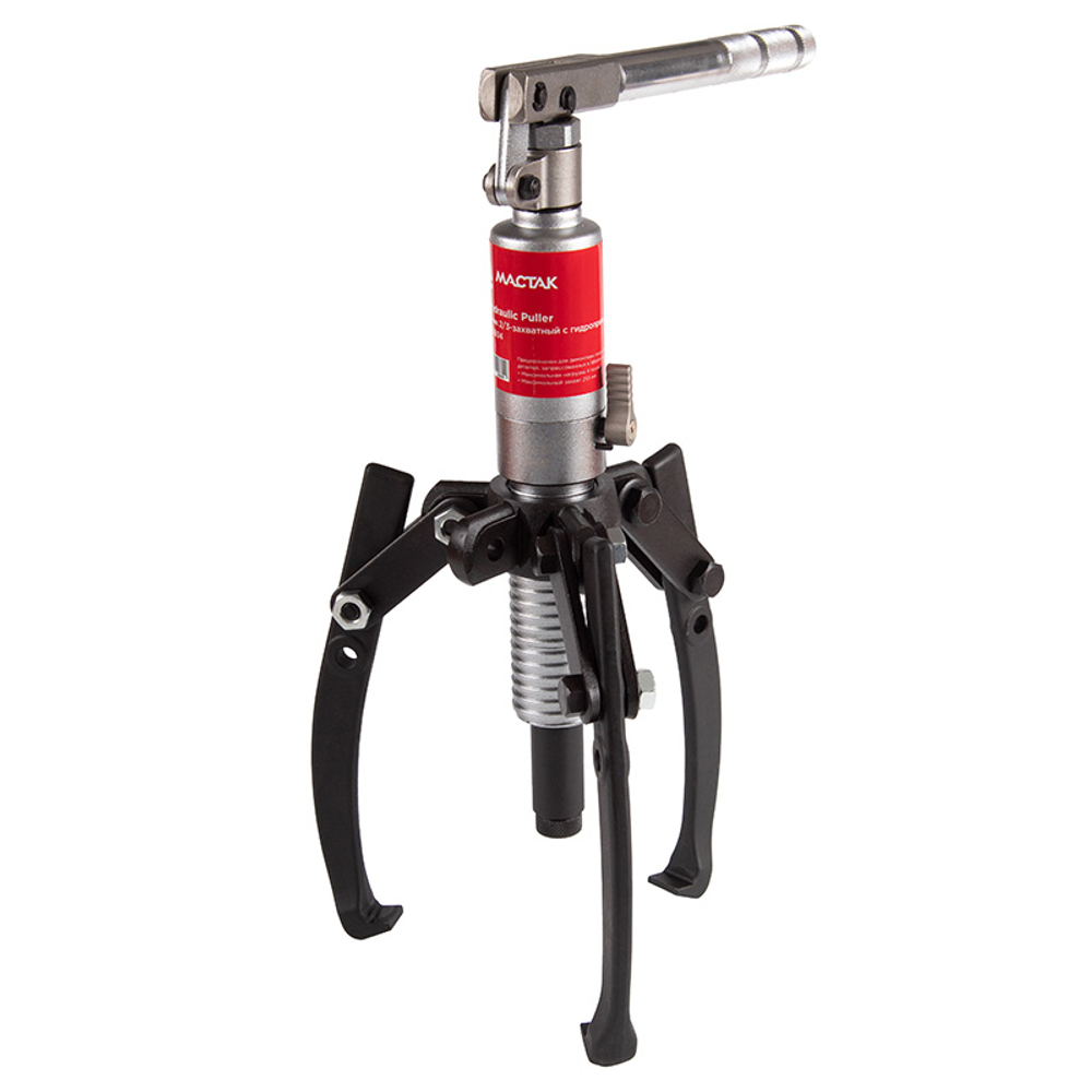 МАСТАК (104-19608) Съемник подшипников гидравлический, 8 т, до 350 мм, с совмещенным насосом