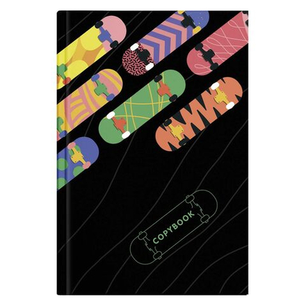 Блокнот А5 7БЦ 96л "Яркие скейтборды" кл., глянц.лам.