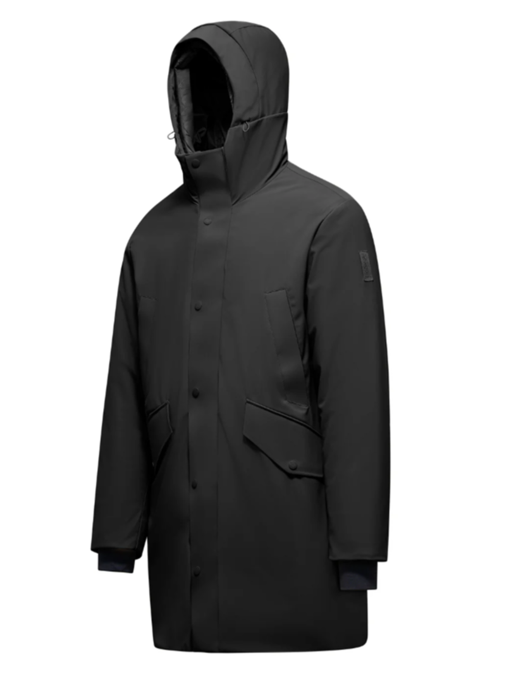 Длинная парка в черном и коричневом цветах CM9357TNSR5