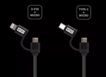 Кабель для зарядного устройства 2 в 1 USB BT21 retractable cable, 1m 2,4 A