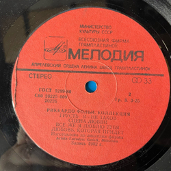Винтажная виниловая пластинка LP Риккардо Фольи Riccardo Fogli Коллекция (СССР 1985)