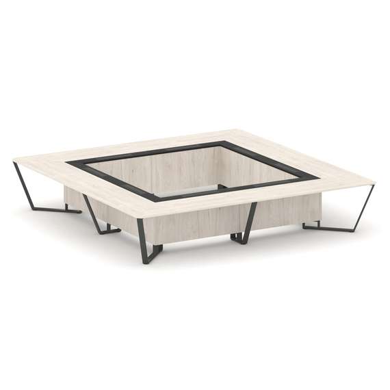 Steel Meet Стол переговорный квадратный KMK-PR.B.SP-20K2 Денвер Светлый/Графит Глянец/Металл Антраци