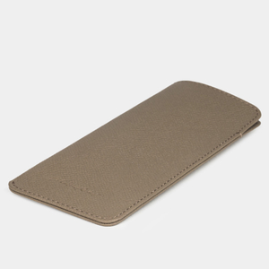 Футляр для очков Lunette из кожи сафьяно, бежевого цвета