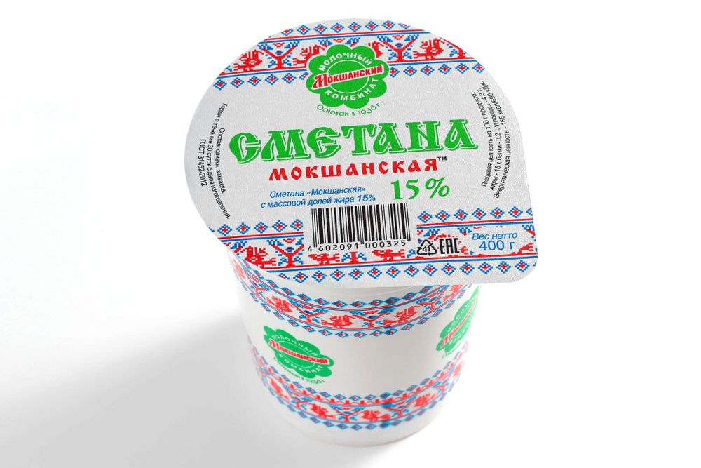 Сметана 15% Мокшанская, 0,4