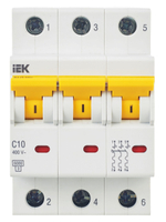 KARAT Автоматический выключатель ВА47-60M 3P C 10А 6кА IEK