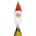 Украшение на бутылку «Дед Мороз в красном колпаке» 25 см, нарядный колпачок