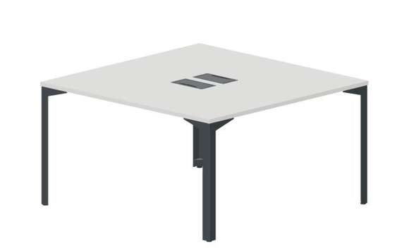 Составной стол на 2 рабочих места 138х136,6х75см (2 металлических  аутлета)