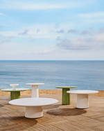 Журнальный столик Albanella из цемента с глянцевой зеленой отделкой Ø65 см