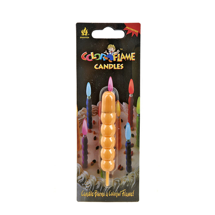 Свеча декоративная в пластиковой оболочке "Color flame" d=1,5см. h=9см. (оранжевая) (min36) (пропитк