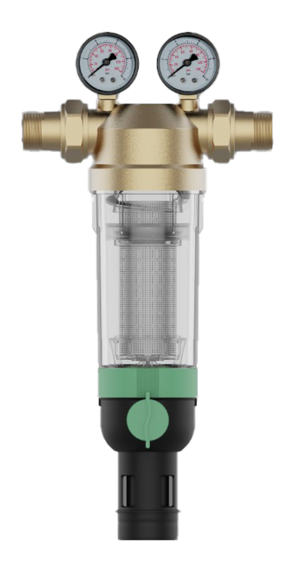 Фильтр с ОБРАТ. промывкой и 2-я манометрами 1" для ХОЛОД. воды  ViEiR  (5/1шт)