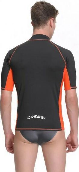 Гидрофутболка-рашгард Cressi Rash Guard с коротким рукавом черно-оранжевая