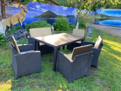 Комплект мебели под искусственный ротанг для отдыха Калифорния «California Set» диван + 4 кресла  арт.77787/77763/536 КД — 2