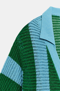 ZARA ТРИКОТАЖНОЕ ПОЛО В ПОЛОСКУ, ПОЛОСКИ