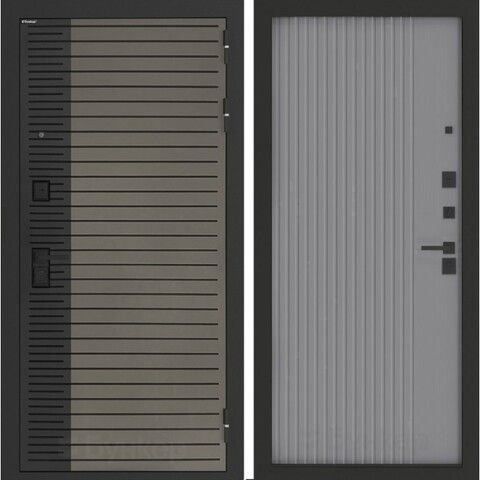 Входная металлическая дверь Бункер HIT Хит B-15 Веллюто кофе / Хомс Лайт грей софт рельеф