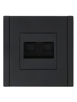 FORTE&PIANO Розетка компьютерная двойная RJ45 кат.6 FP134 черный IEK