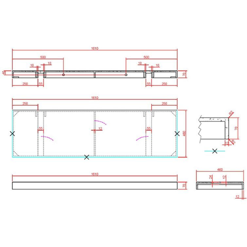 Столешница под раковину Boheme Armadi Art Flat 160 869-160-CLCT, CALACATTA