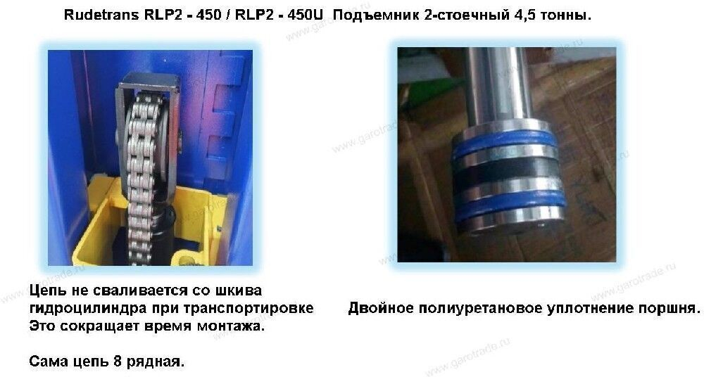 Двухстоечный подъемник RLP2-450SU (серый)