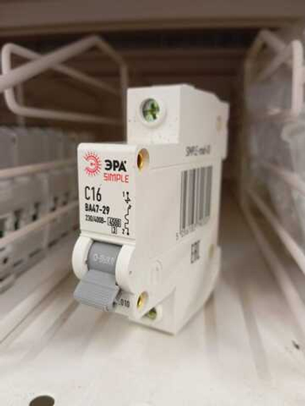 Выключатель автоматический ЭРА SIMPLE 1 полюс 16А