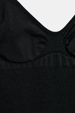 ZARA БЕСШОВНОЕ БОДИ НА БРЕТЕЛЯХ, ЧЕРНЫЙ