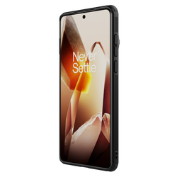 Чехол прозрачный тонированный (Transparent Black) от Nillkin с металлической крышкой и MagSafe на OnePlus 13, серия CamShield Prop Magnetic Case