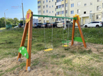 Качели на брусе «Цветочные» двойные
