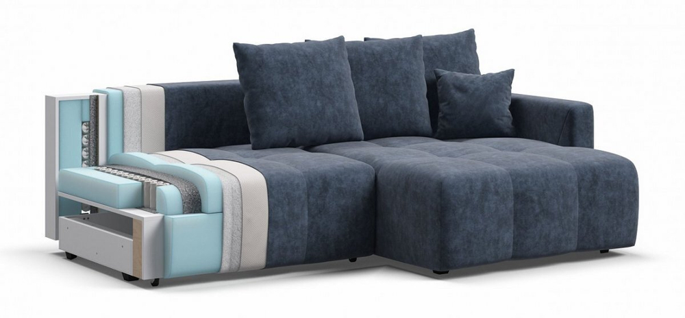 Угловой диван Босс Тренд Велюр Роял топаз