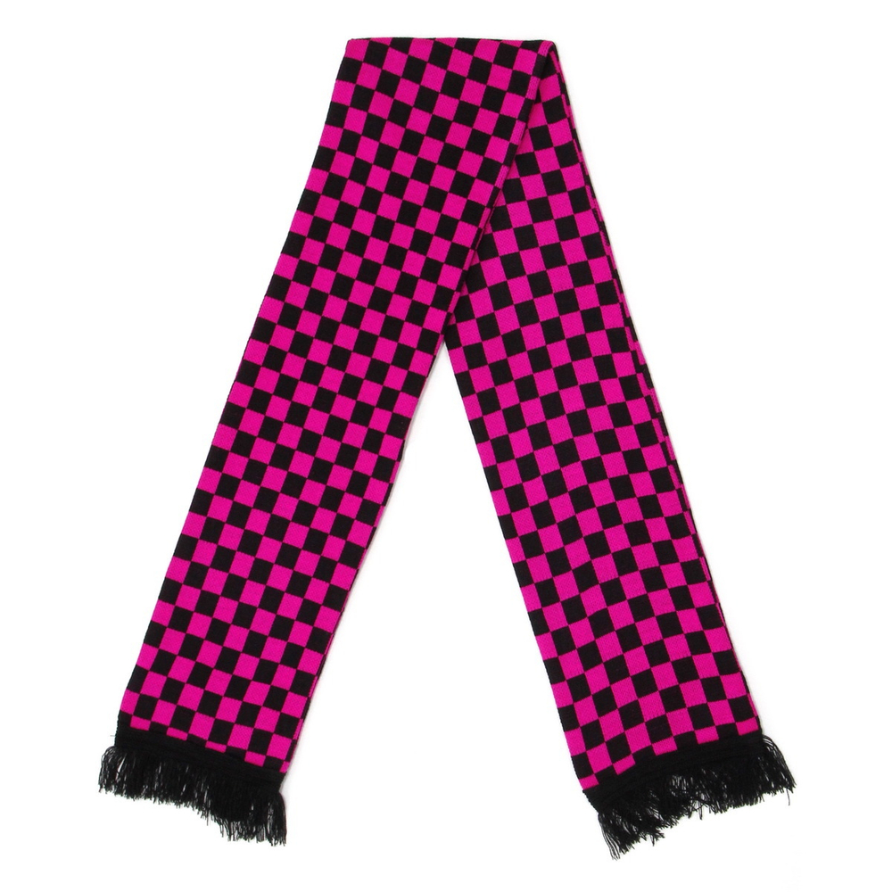 Шарф клетка черно-розовая (1810)