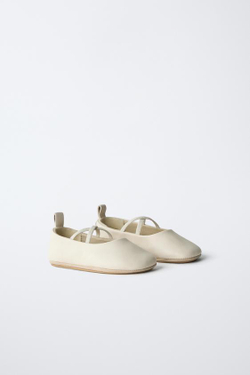 ZARA КОЖАНЫЕ БАЛЕТКИ, БЕЖЕВЫЙ