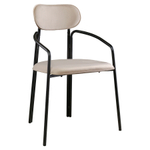 Стул ror, round, велюр, черный/бежевый
