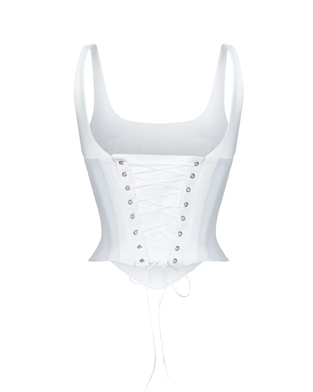 Белый корсет майка