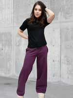 20622 Брюки женские палаццо внизу на резинке футер 2-х нитка виолет (52-164)