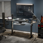 Стол для компьютера (для геймеров) с подставкой под клавиатуру и электрической регулировкой по высоте Eureka ERK-ES71-B-EU