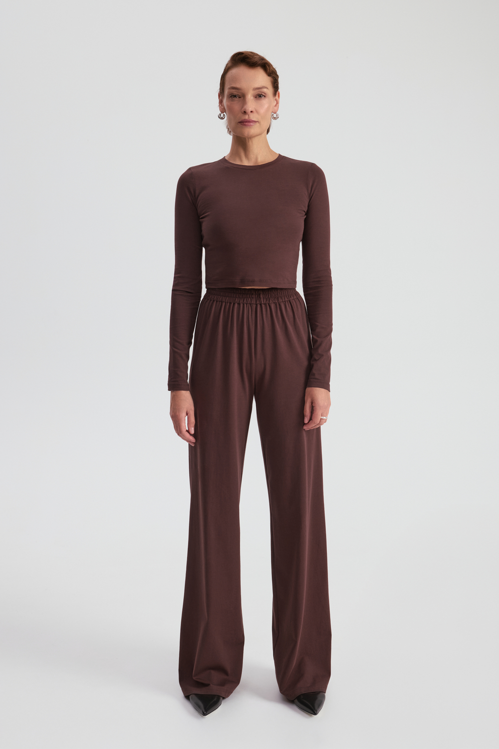 Костюм трикотаж лонг/брюки шоколад