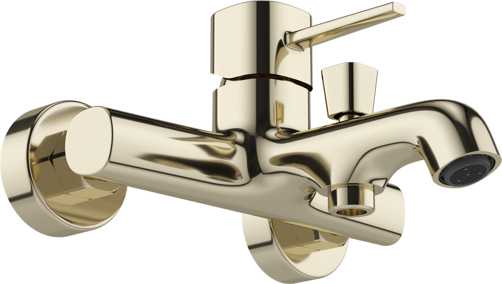 Смеситель для ванны с душем STWORKI Эстерсунд S31100GG глянцевое золото