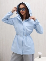 Ветровка с капюшоном удлиненная