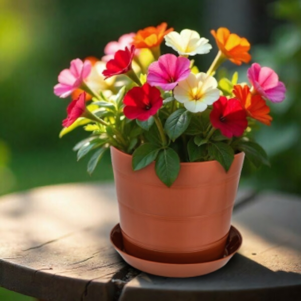 Кашпо "Классик" с поддоном 2л (цвет терракотовый)