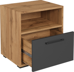 Прикроватная тумба DIWO Кострома 45x48х35 см дуб вотан, антрацит, ручка черная