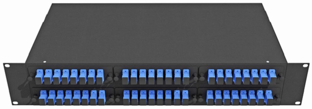 Кросс оптический стоечный  TopLAN КРСв-Top-2U-48DSC/U-OS2-BK