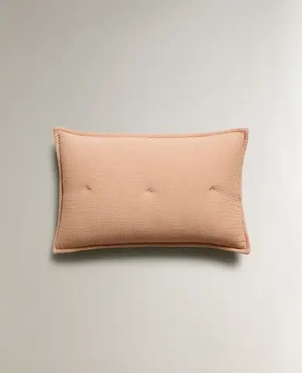 ZARA HOME НАВОЛОЧКА ДЛЯ ДЕКОРАТИВНОЙ ПОДУШКИ ДЛЯ ДЕТЕЙ ИЗ МУСЛИНА, РОЗОВЫЙ