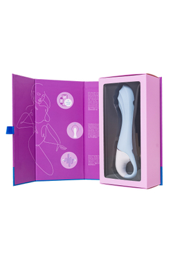Нереалистичный вибратор Satisfyer Air Pump Vibrator 5, силикон, голубой,  см.