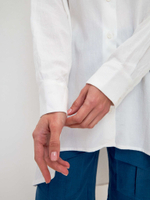 Рубашка свободного кроя из крапивы и хлопка белая