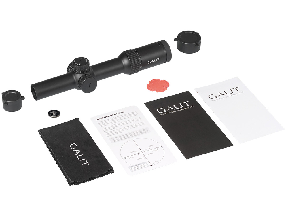 Прицел Gaut Obsidian 1-8x24, сетка 62 (Half MD)