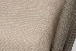 "Форли" диван 2-местный плетеный из роупа, каркас алюминий светло-серый (RAL7035) муар, роуп серо-коричневый 23мм, ткань Mossle бежевая