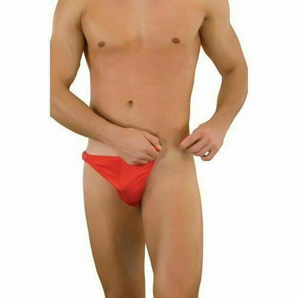 Мужские трусы тонги красные на застежке La Blinque LB15125