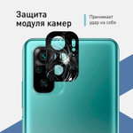 Стекло на камеру ROSCO для Xiaomi Redmi Note 10;Xiaomi Redmi Note 10S;Poco M5s оптом (арт. XM-RN10-3D-CAM-GLASS-BLACK)