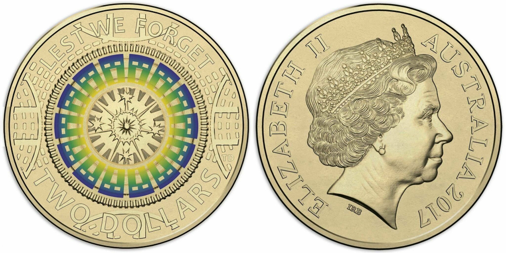 Австралия 2 доллара, 2017 Мы не забудем UNC