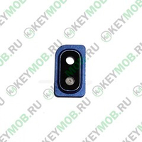Стекло камеры в рамке для телефона Samsung Galaxy A10 (SM-A105F), Синее
