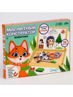Конструктор магнитный «Животные», 56 деталей