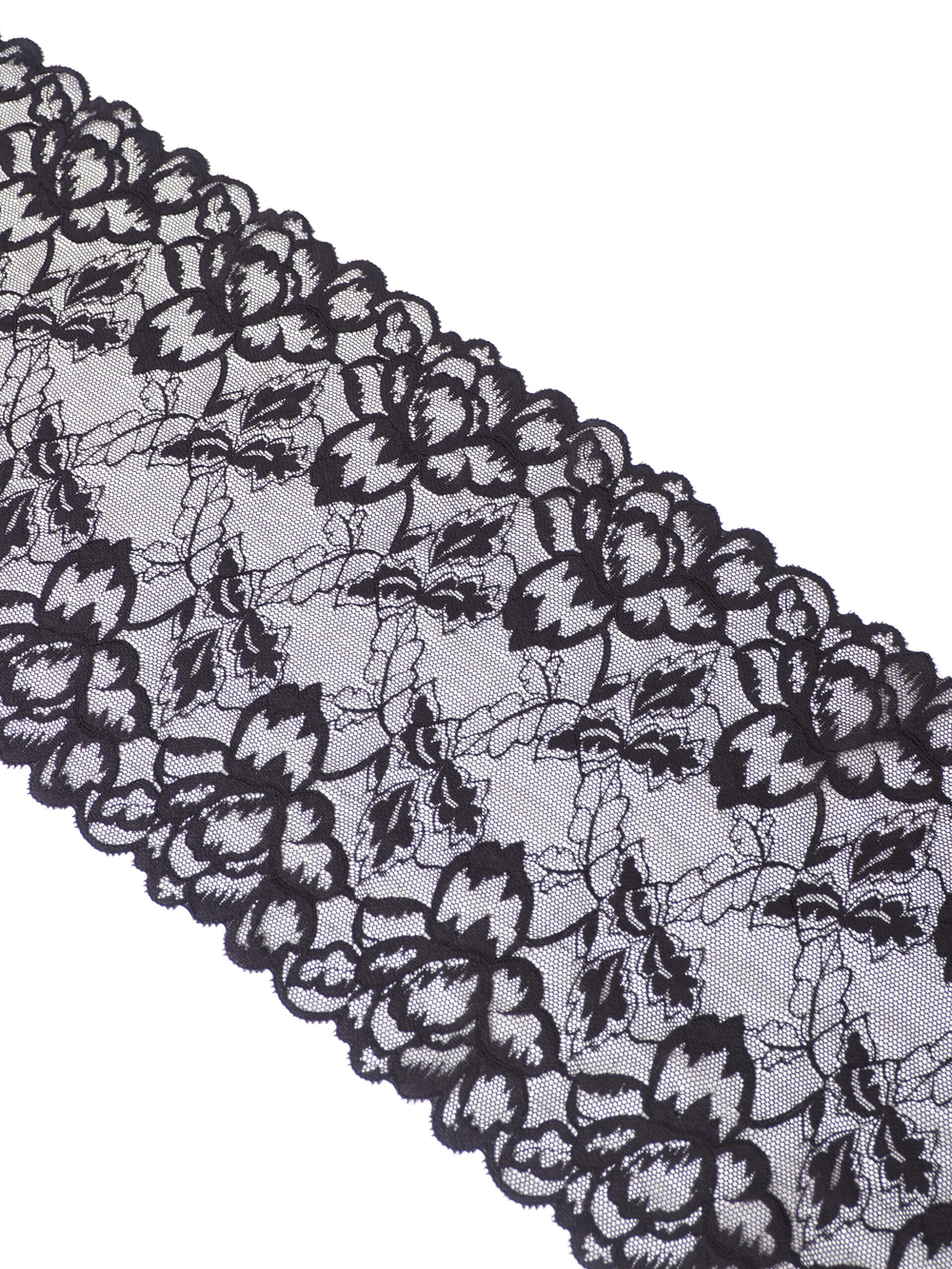 Эластичное кружево для белья черное ширина 22 см