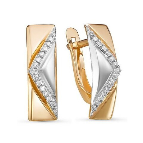 Серьги из золота с фианитами